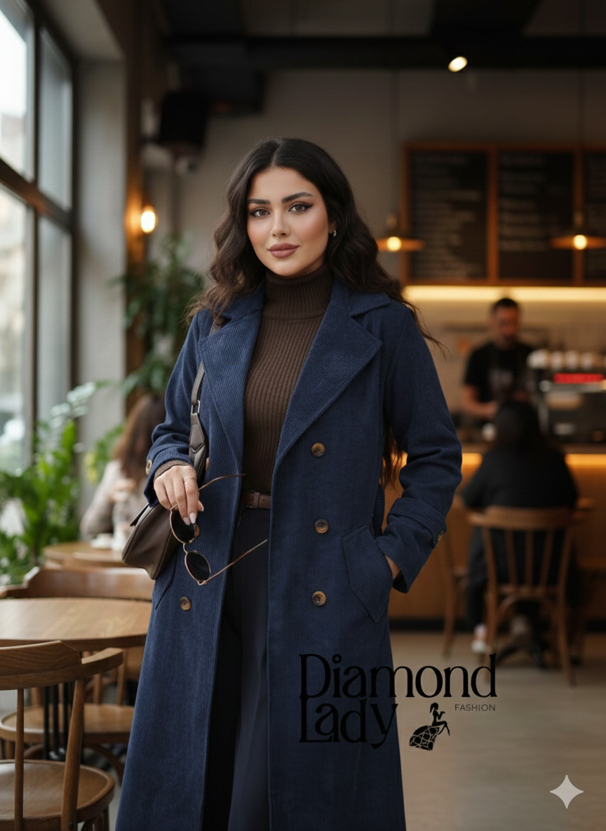 جاكيت قطيفه مضلع مبطن ستان