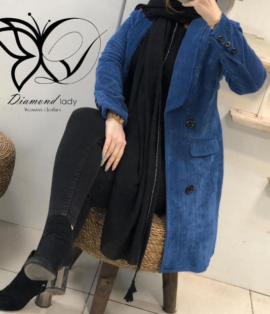 جاكيت قطيفه مضلع مبطن ستا