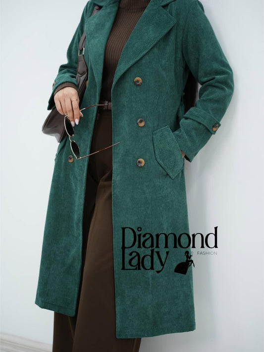 جاكيت قطيفه مضلع مبطن ستان