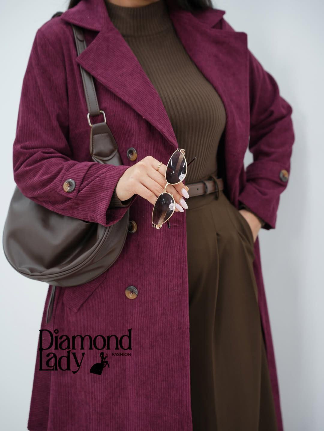 جاكيت قطيفه مضلع  مبطن ستان