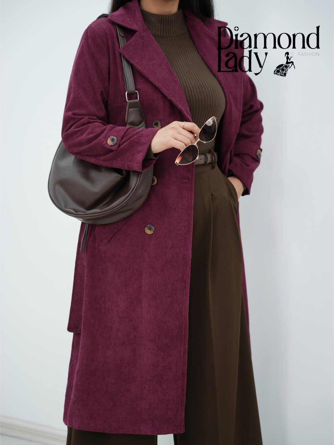 جاكيت قطيفه مضلع  مبطن ستان