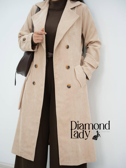 جاكيت قطيفه مضلع مبطن ستان