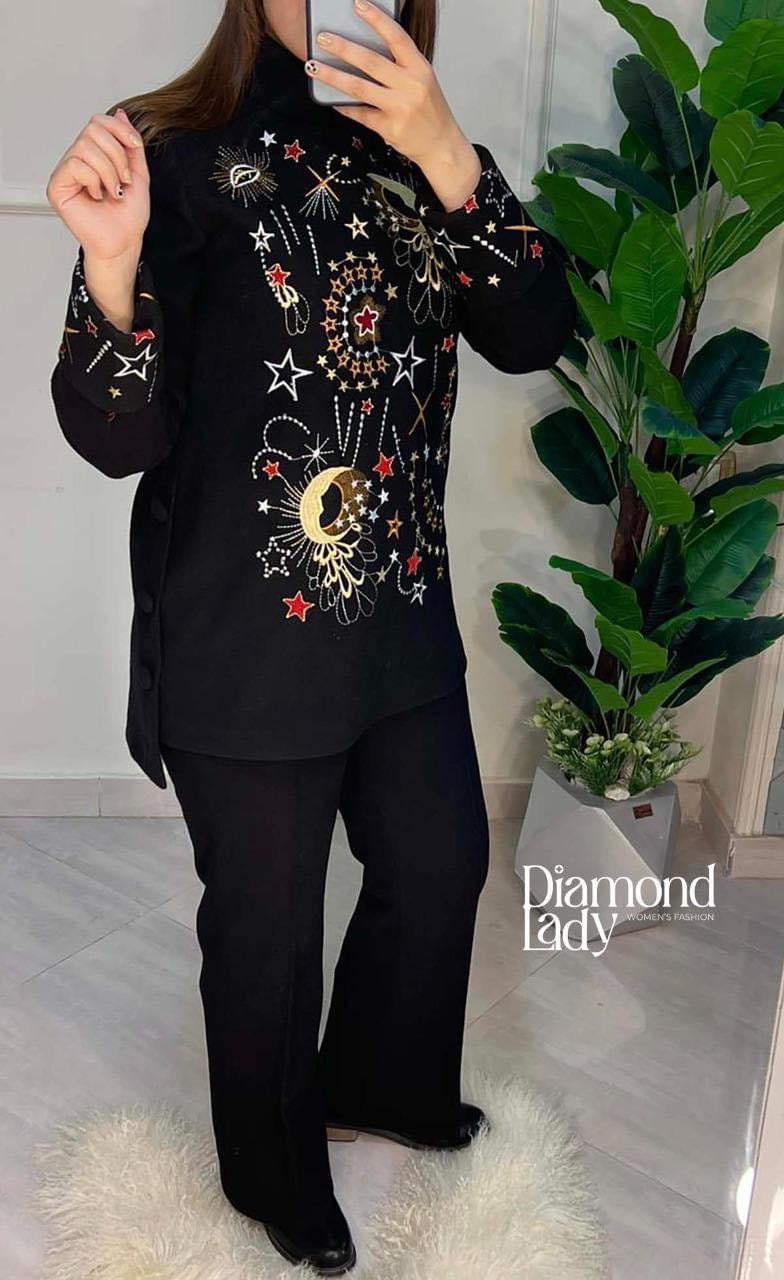 سوت صوف مطرز خيوط  0193